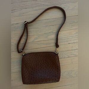 Brown Textured Crossbody Bag